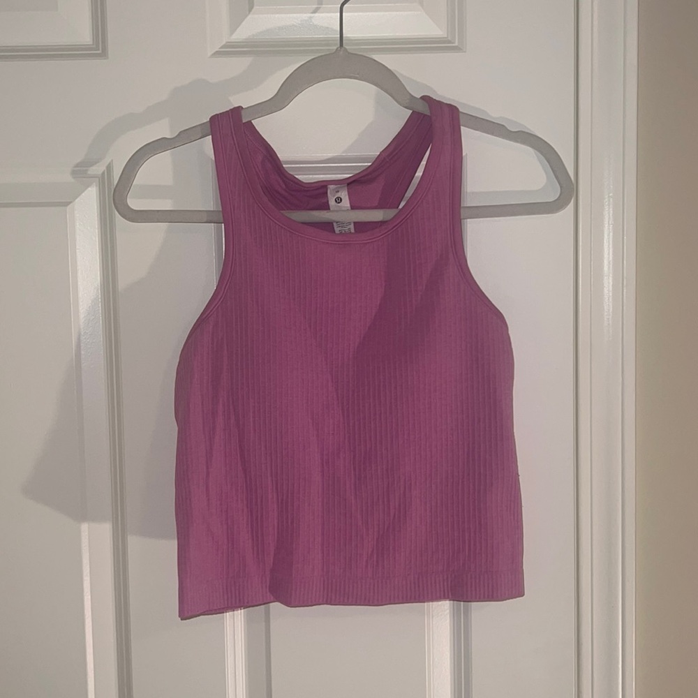 Pink lululemon ebb to street size 10 cropped